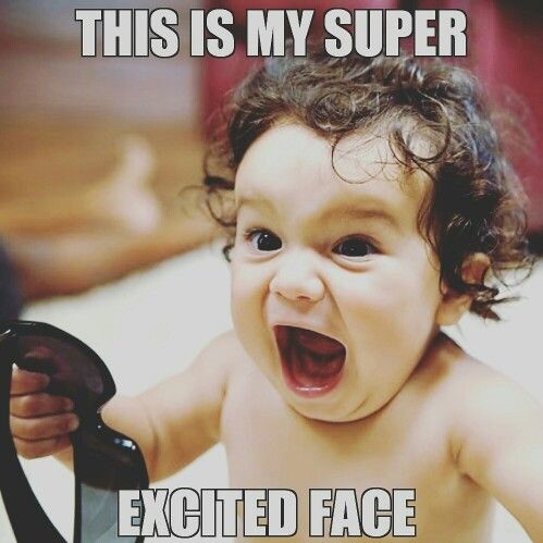 super excited face